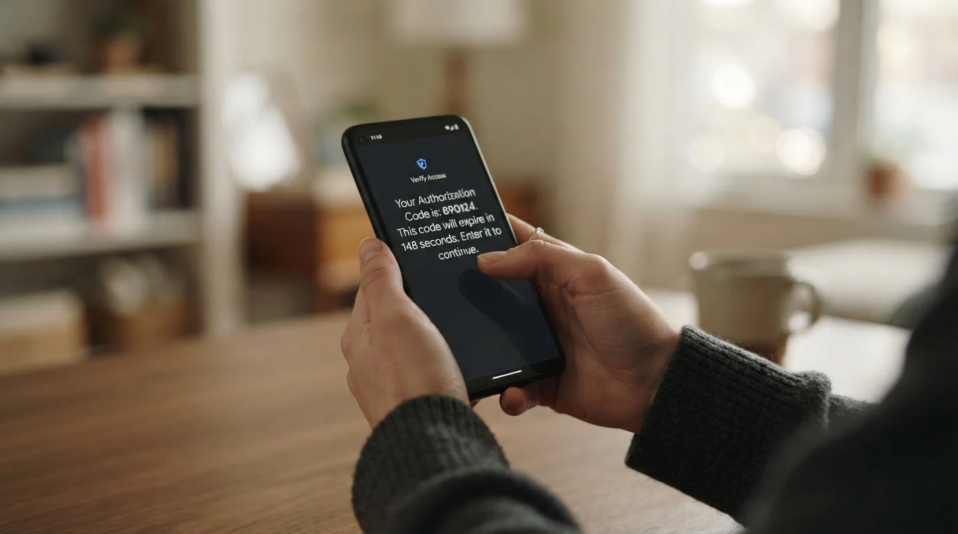 Autorizační kód SMS pro potvrzení mobilní platby v telefonu