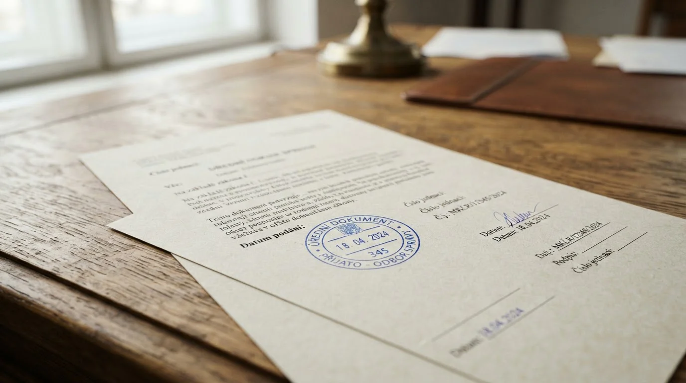 Oficiální dokument s razítkem Ministerstva financí České republiky