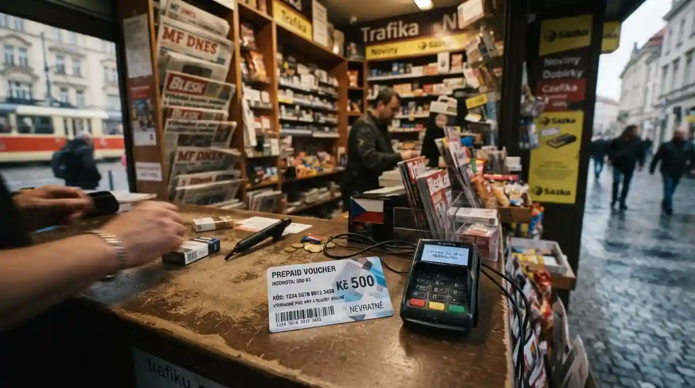 Paysafecard voucher a platební terminál v české trafice