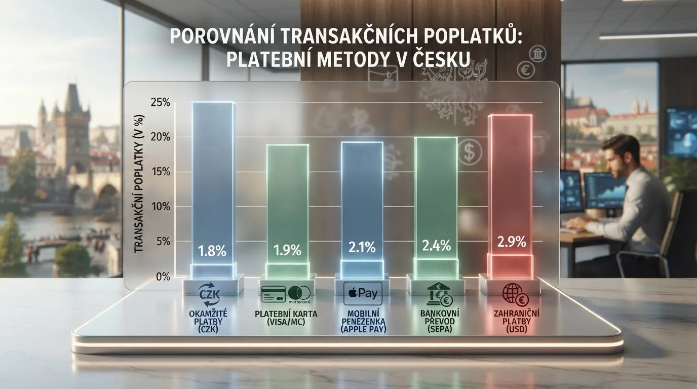 Graf srovnání transakčních poplatků různých platebních metod