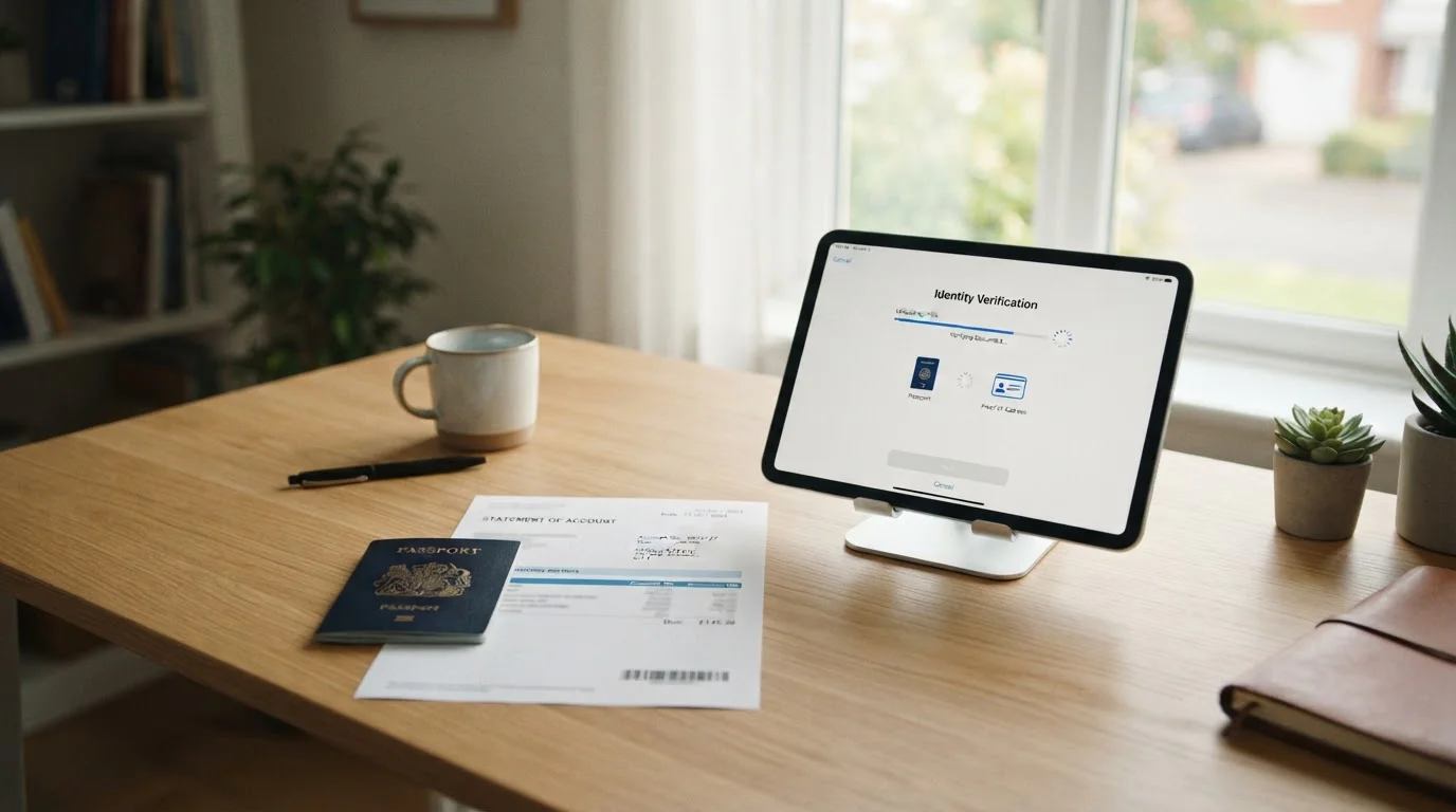 Proces KYC ověření v online kasinu s dokumenty a bank ID