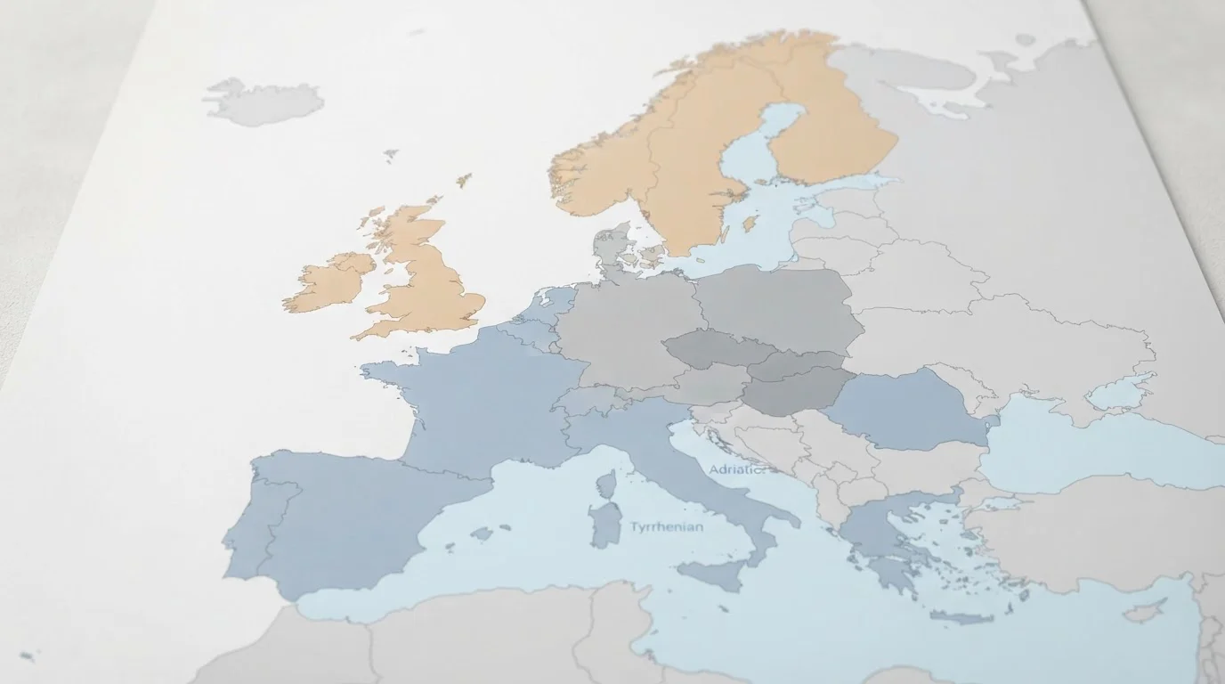 Mapa Evropy s označením zemí s dostupností SMS billingu