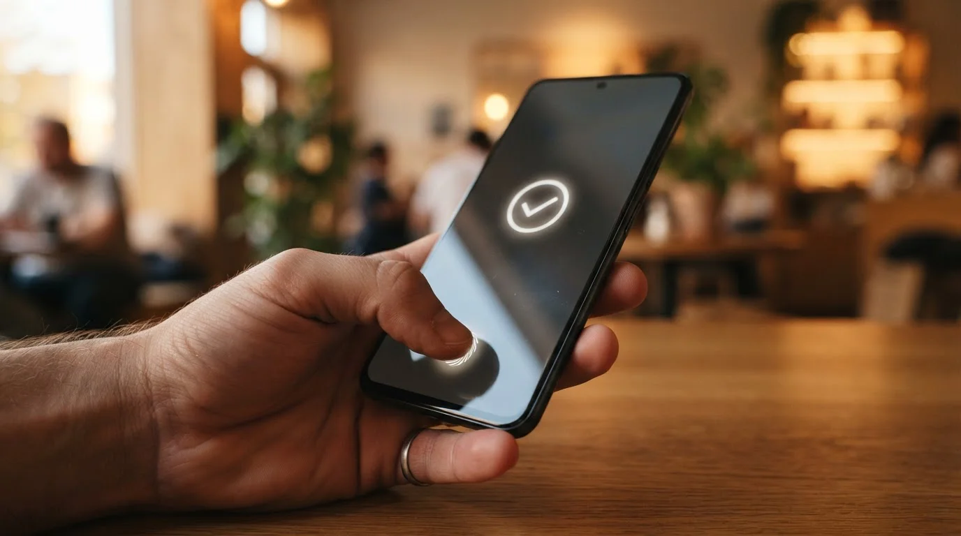 Potvrzení vkladu do casina otiskem prstu na mobilním telefonu